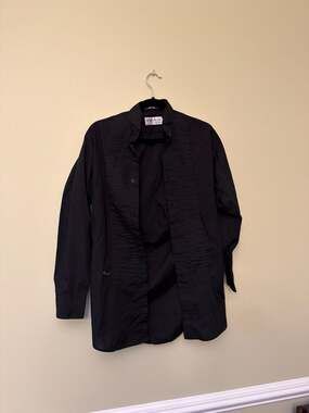 Martino Collection Men's Black Pleated Front Tuxedo Shirt